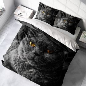 Monohome Serious Cat Naturel Çift Kişilik Nevresim Takımı