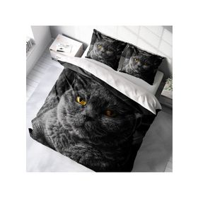 Monohome Serious Cat Naturel Çift Kişilik Nevresim Takımı