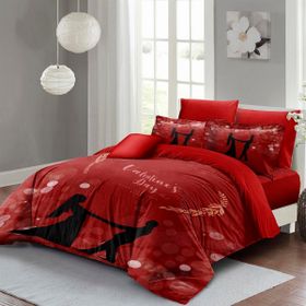 Monohome Sevgililer Günü %100 Pamuk Saten 3d Kırmızı Aşkına Çift Kişilik Nevresim Takımı
