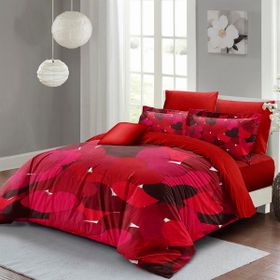 Monohome Sevgililer Günü %100 Pamuk Saten 3d Kırmızı Aşkına Çift Kişilik Nevresim Takımı