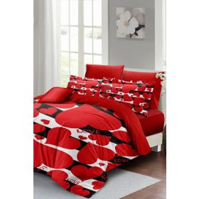 Monohome Sevgililer Günü %100 Pamuk Saten Big Love Çift Kişilik Nevresim Takımı