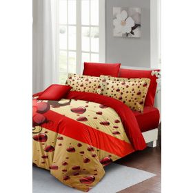 Monohome Sevgililer Günü %100 Pamuk Saten Gift Çift Kişilik Nevresim Takımı