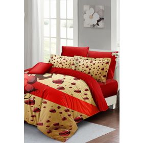 Monohome Sevgililer Günü %100 Pamuk Saten Gift Çift Kişilik Nevresim Takımı