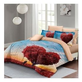 Monohome Sevgililer Günü %100 Pamuk Saten Love Tree Çift Kişilik Nevresim Takımı