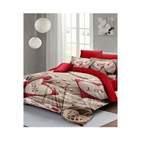 Monohome Sevgililer Günü %100 Pamuk Saten Memory Love Çift Kişilik Nevresim Takımı