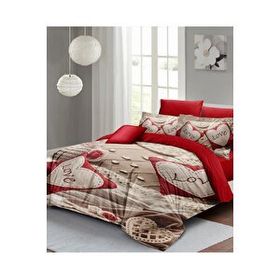 Monohome Sevgililer Günü %100 Pamuk Saten Memory Love Çift Kişilik Nevresim Takımı