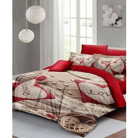 Monohome Sevgililer Günü %100 Pamuk Saten Memory Love Çift Kişilik Nevresim Takımı