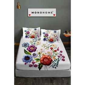 Monohome Sevgililer Günü %100 Pamuk Saten Pink Love Çift Kişilik Nevresim Takımı