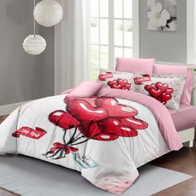 Monohome Sevgililer Günü %100 Pamuk Saten Red Balls Çift Kişilik Nevresim Takımı