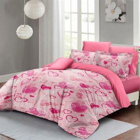 Monohome Sevgililer Günü %100 Pamuk Saten Stay Pink Çift Kişilik Nevresim Takımı
