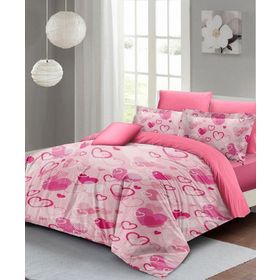 Monohome Sevgililer Günü %100 Pamuk Saten Stay Pink Çift Kişilik Nevresim Takımı