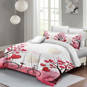 Monohome Sevgililer Günü %100 Pamuk Saten White Love Çift Kişilik Nevresim Takımı