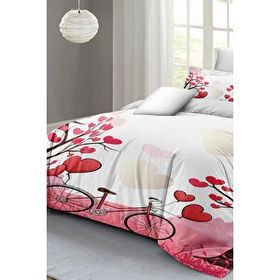 Monohome Sevgililer Günü %100 Pamuk Saten White Love Çift Kişilik Nevresim Takımı