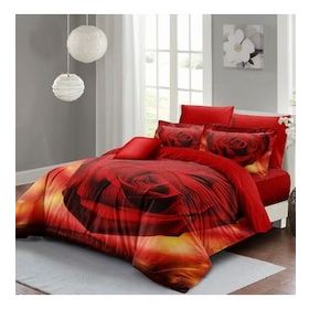 Monohome Sevgililer Günü 200x220 cm Kırmızı Gül Aşkına Çift Kişilik Pamuk Saten Nevresim Takımı