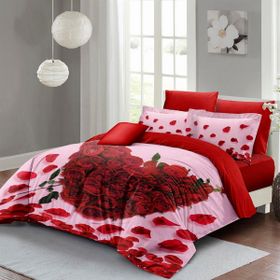 Monohome Sevgililer Günü 200x220 cm Kırmızı Gül Aşkına Çift Kişilik Pamuk Saten Nevresim Takımı
