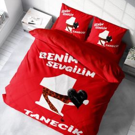 Monohome Sevgililer Günü Birtanem 200x220 cm Pamuk Saten Çift Kişilik Nevresim Takımı