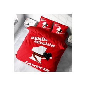 Monohome Sevgililer Günü Birtanem 200x220 cm Pamuk Saten Çift Kişilik Nevresim Takımı