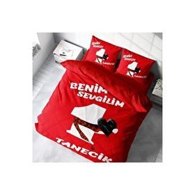 Monohome Sevgililer Günü Birtanem 200x220 cm Pamuk Saten Çift Kişilik Nevresim Takımı
