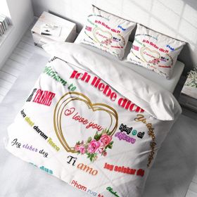 Monohome Sevgililer Günü My Darling Pamuk Saten Beyaz Çift Kişilik Nevresim Takımı
