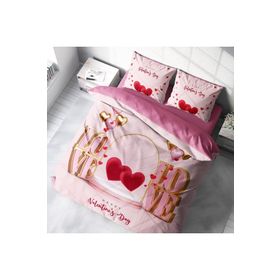 Monohome Sevgililer Günü Pamuk Saten Happy Valentine's Day Çift Kişilik Nevresim Takımı
