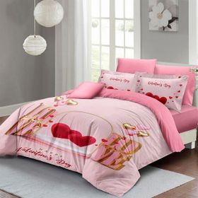 Monohome Sevgililer Günü Pamuk Saten Happy Valentine's Day Çift Kişilik Nevresim Takımı