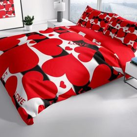 Monohome Sevgililer Günü Vııı 3D Renkli Çift Kişilik 200x220 cm Nevresim Takımı