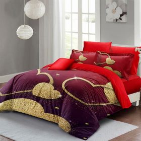 Monohome Shine Love 200x220 cm Pembe Sevgililer Günü Pamuk Saten Çift Kişilik Nevresim Takımı