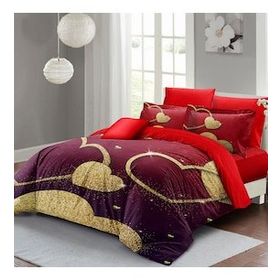 Monohome Shine Love 200x220 cm Pembe Sevgililer Günü Pamuk Saten Çift Kişilik Nevresim Takımı