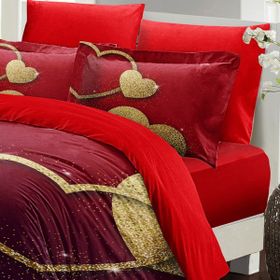 Monohome Shine Love 200x220 cm Pembe Sevgililer Günü Pamuk Saten Çift Kişilik Nevresim Takımı
