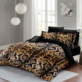 Monohome Sık Dokuma Pamuk Saten 3D Özel Tasarım Lux Leopar Çift Kişilik Nevresim Takımı