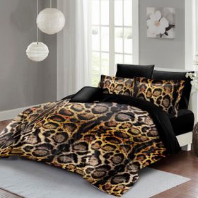 Monohome Sık Dokuma Pamuk Saten 3D Özel Tasarım Lux Leopar Çift Kişilik Nevresim Takımı