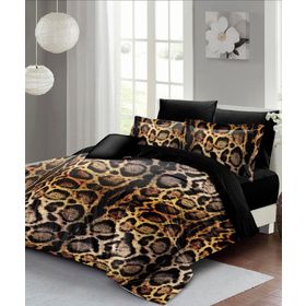 Monohome Sık Dokuma Pamuk Saten 3D Özel Tasarım Lux Leopar Çift Kişilik Nevresim Takımı
