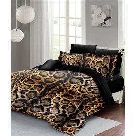 Monohome Sık Dokuma Pamuk Saten 3D Özel Tasarım Lux Leopar Çift Kişilik Nevresim Takımı