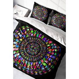 Monohome Sık Dokuma Pamuk Saten 3D Özel Tasarım Mandala 4 Çift Kişilik Nevresim Takımı