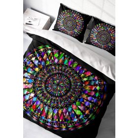 Monohome Sık Dokuma Pamuk Saten 3D Özel Tasarım Mandala 4 Çift Kişilik Nevresim Takımı