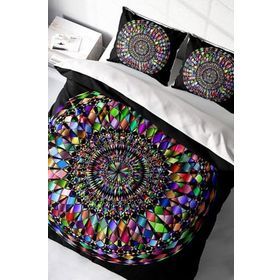 Monohome Sık Dokuma Pamuk Saten 3D Özel Tasarım Mandala 4 Çift Kişilik Nevresim Takımı