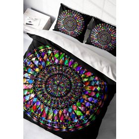 Monohome Sık Dokuma Pamuk Saten 3D Özel Tasarım Mandala 4 Çift Kişilik Nevresim Takımı