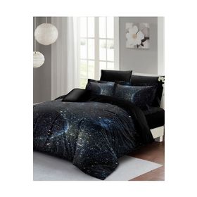 Monohome Sık Dokuma Pamuk Saten 3D Özel Tasarım Star Moon Çift Kişilik Nevresim Takımı