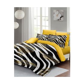 Monohome Sık Dokuma Pamuk Saten 3D Özel Tasarım Zebra Feather Çift Kişilik Nevresim Takımı