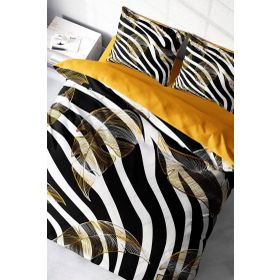 Monohome Sık Dokuma Pamuk Saten 3D Özel Tasarım Zebra Feather Çift Kişilik Nevresim Takımı
