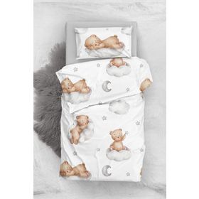 Monohome Sleeping Teddy Bear 3D Pamuk Saten Bebek Nevresim Takım