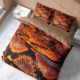 Monohome Snakecharmer 3D Pamuk Saten Çift Kişilik 200x220 cm Nevresim Takımı