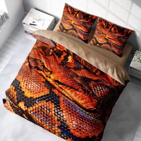 Monohome Snakecharmer 3D Pamuk Saten Çift Kişilik 200x220 cm Nevresim Takımı