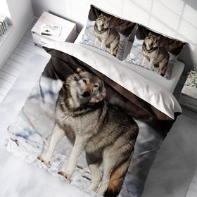 Monohome SnowWolf 3D Renkli Çift Kişilik 200x220 cm Nevresim Takımı