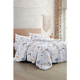 Monohome Soft Floral Luxury Pamuk Saten Çift Kişilik Nevresim Takımı