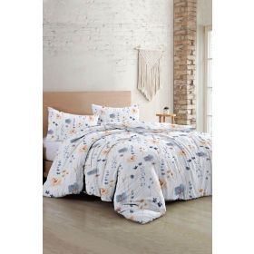 Monohome Soft Floral Luxury Pamuk Saten Çift Kişilik Nevresim Takımı