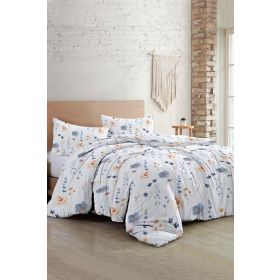 Monohome Soft Floral Luxury Pamuk Saten Çift Kişilik Nevresim Takımı