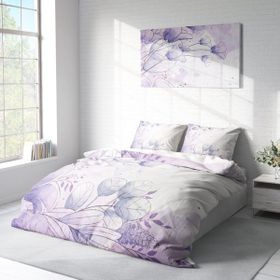 Monohome Soft Lila 3D Pamuk Saten Çift Kişilik Nevresim Takımı