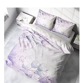 Monohome Soft Lila 3D Pamuk Saten Çift Kişilik Nevresim Takımı