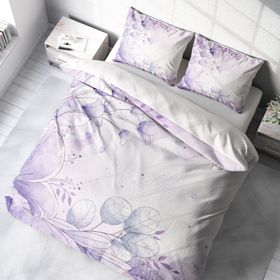 Monohome Soft Lila 3D Pamuk Saten Çift Kişilik Nevresim Takımı